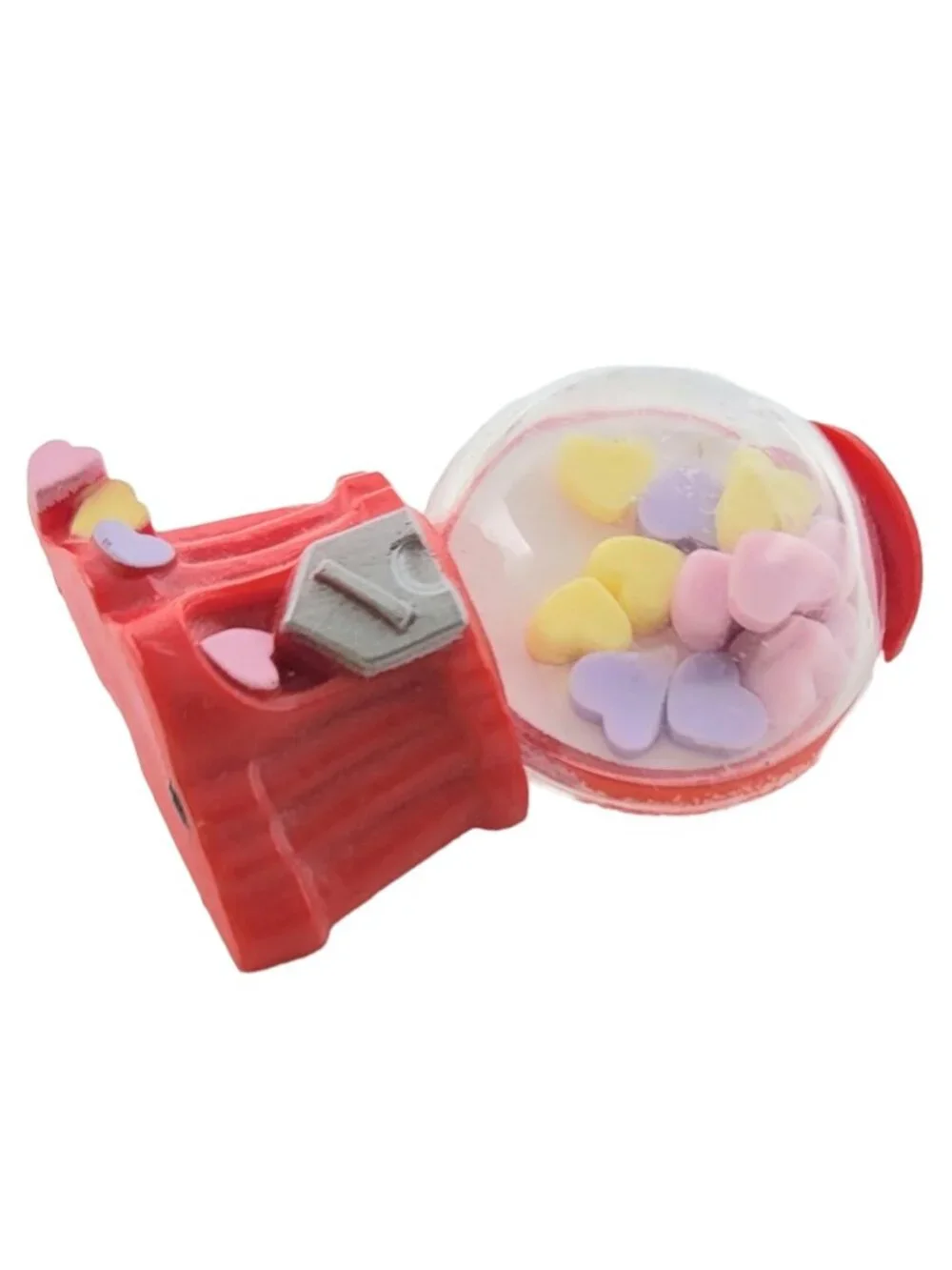 Hallmark Cards Inc. 1984 Pastel Heart Red Plastic Bubblegum Gumball Machine Pin